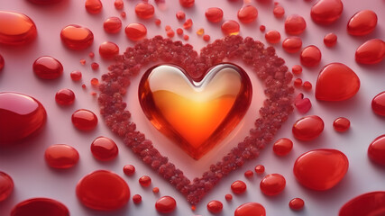 Obraz na płótnie Canvas Heart shape for Love concept, Valentine's Day concepts. love symbol, concept for Valentine's Day, wedding etc. Heart elements for love concept design. AI generated image