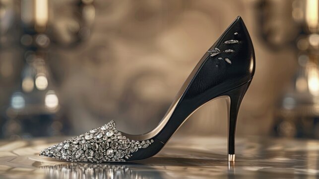 A luxury women's stiletto that melds classic elegance with modern innovation, incorporating sustainable 