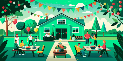 Party Time! Celebrate with Our Bright Birthday Vectors background and poster