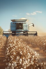 Combine harvester harvesting from the field