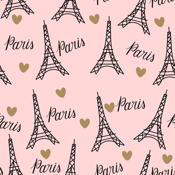 seamless pattern with eiffel tower