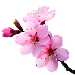 pink cherry blossom isolated on white, png, cut-out, Beautiful sakura flowers