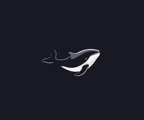orca logo design template