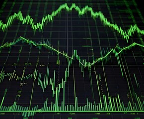 Naklejka premium stock market graph, generated by AI.