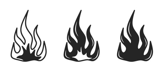 Fire icon on white background. Vector logo fire illustration.