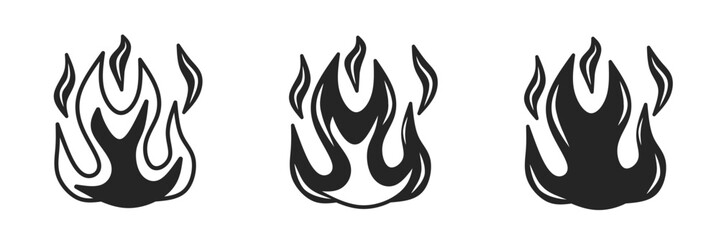 Fire icon on white background. Vector logo fire illustration.