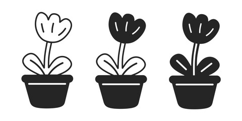 Flower icon on white background. Vector logo flower illustration.