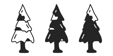 Pine tree icon on white background. Vector logo pine tree illustration.