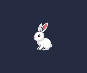 cute rabbit logo design template