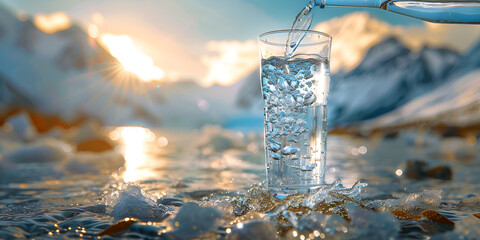 water in a glass, generative ai