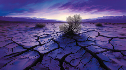 Land with dry and cracked ground. Desert,Global warming background - obrazy, fototapety, plakaty