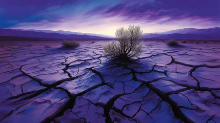 Tuinposter Land with dry and cracked ground. Desert,Global warming background © Mutshino_Artwork