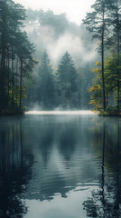 Ethereal Landscape for Forest Whispers. AI generative