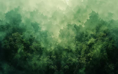 Papier Peint photo Lavable Olive verte An aerial view of the forests, in an organic minimalism, green, and intricate texture style.