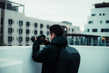 Photographer taking a shot of Oceanside.