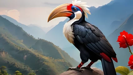 Tableaux ronds sur aluminium brossé Toucan toucan in the jungle