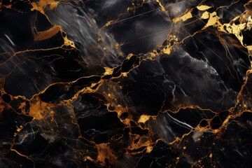 black marble with gold veining