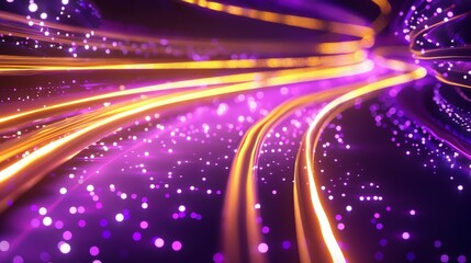 Fototapeta na wymiar Abstract Purple Gold streak neon lights super high resolution
