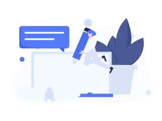 Character reading quietly vector concept operation hand drawn illustration
