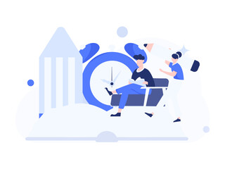 Character reading quietly vector concept operation hand drawn illustration
