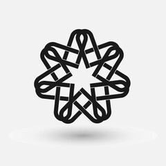 Abstract black element isolated on white background for decorating. Christmas icon. Logo. Vector