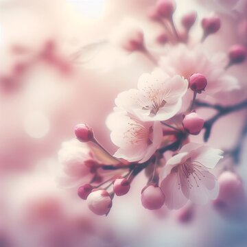Cherry blossom in spring time - vintage retro effect style pictures