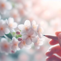 Beautiful jasmine flowers. Soft focus. Nature background.