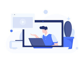 Character reading quietly vector concept operation hand drawn illustration
