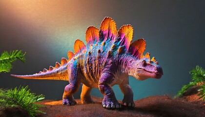 Dinosaurio, pop art, colorido, Stegosaurio.