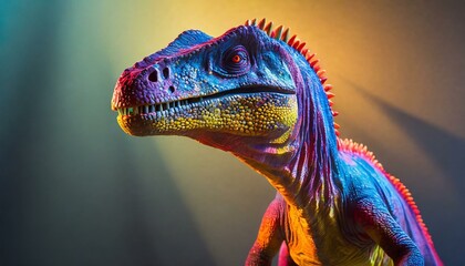 Dinosaurio, Pop art, colorido, Raptor. - obrazy, fototapety, plakaty