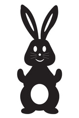 easter bunny logo rabbit icon silhouette rabbit head with two long ear isolated on white background in eps 10.