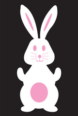 easter bunny logo rabbit icon silhouette rabbit head with two long ear isolated on white background in eps 10.
