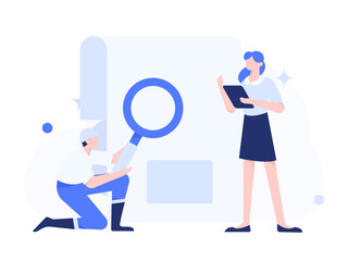 Personnel doing job interview flat vector concept operation hand drawn illustration
