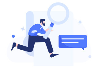 Personnel doing job interview flat vector concept operation hand drawn illustration
