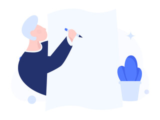 Personnel doing job interview flat vector concept operation hand drawn illustration
