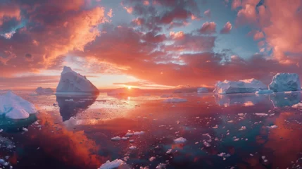 Keuken spatwand met foto melting icebergs in the arctic cold © 沈军 贡