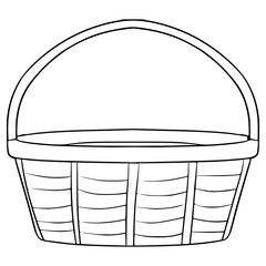 basket illustration hand drawn outline vector