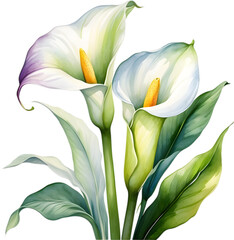 Watercolor painting of a Calla Lily flower.