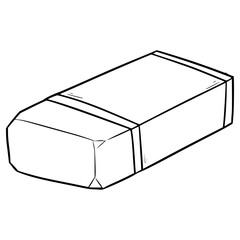 eraser illustration hand drawn outline vector