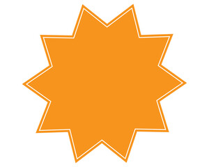 Starburst sticker, sunburst star shape vector