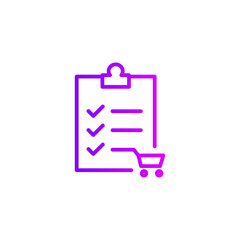 shopping list gradient icon