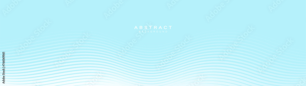 Poster abstract background with blue and white glowing wavy particle lines. modern minimal trendy shiny lin