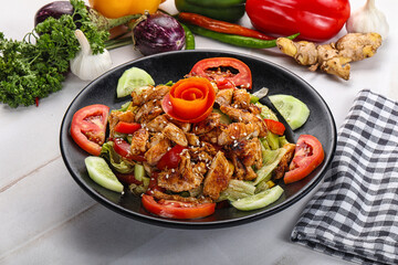 Grilled chicken breast fillet salad