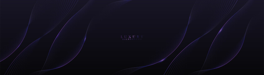 Abstract background with purple glowing geometric wavy lines. Modern minimal trendy shiny blue lines pattern. Vector illustration