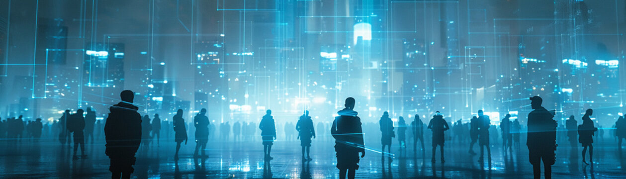 Digital currency exchanges, Blockchain security protocol, Tech-savvy investors, Shaping the future of compliance in crypto, Under the glow of cybernetic blue light, 3D render, Spotlight