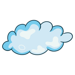 Cartoon Cloud on White Background. Isolated Vector Icon