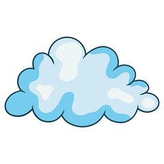 Cartoon Cloud on White Background. Isolated Vector Icon