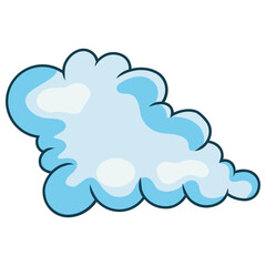 Cartoon Cloud on White Background. Isolated Vector Icon