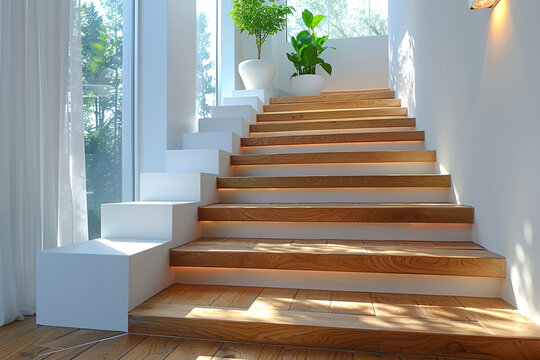 Staircase in modern hosue