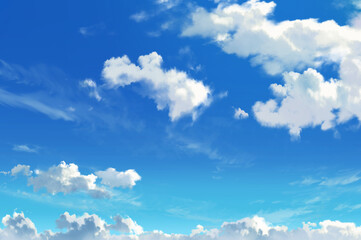 背景イラスト_青空と雲